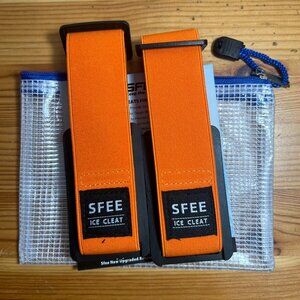 Sfee Ice Cleats Crampons, Easily Rotate Ice Grippers Ice Cleats for Shoes and Bo